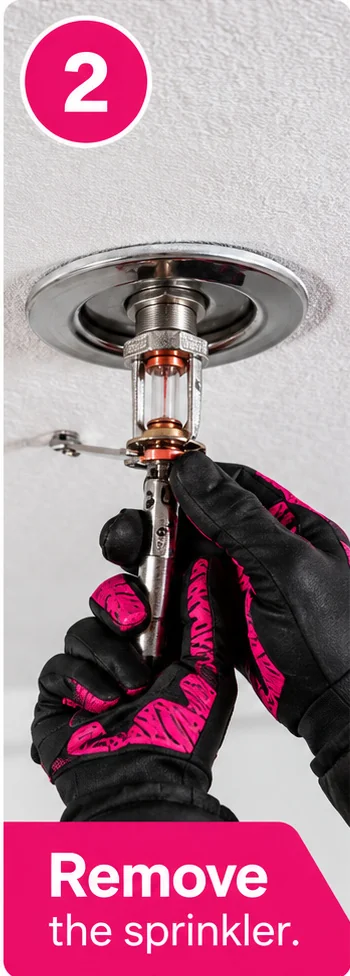 Stap 2: sprinkler droog verwijderen